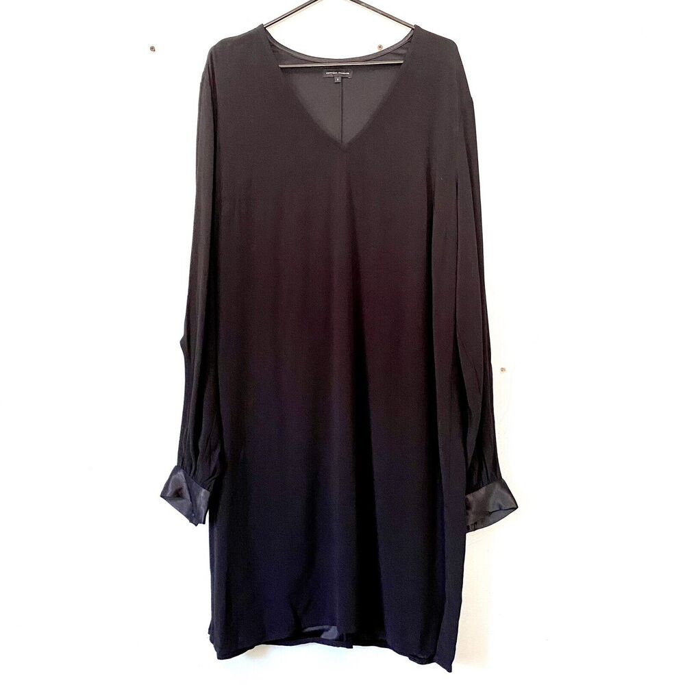Universal Standard Dress Womens Small Black Long Sleeve Midi Cut Out Sleeves